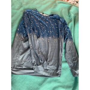 Womens No brand/Unsure 3xl Long Sleeve Light Blue/ Dark blue Ombré Sweater